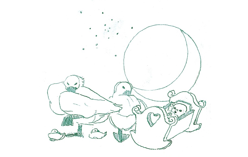 Illustration zu »Schlafe, mein Liebchen« von Frank Walka