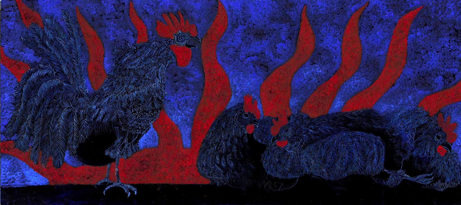 Illustration zu »Le coq est mort« von Frank Walka