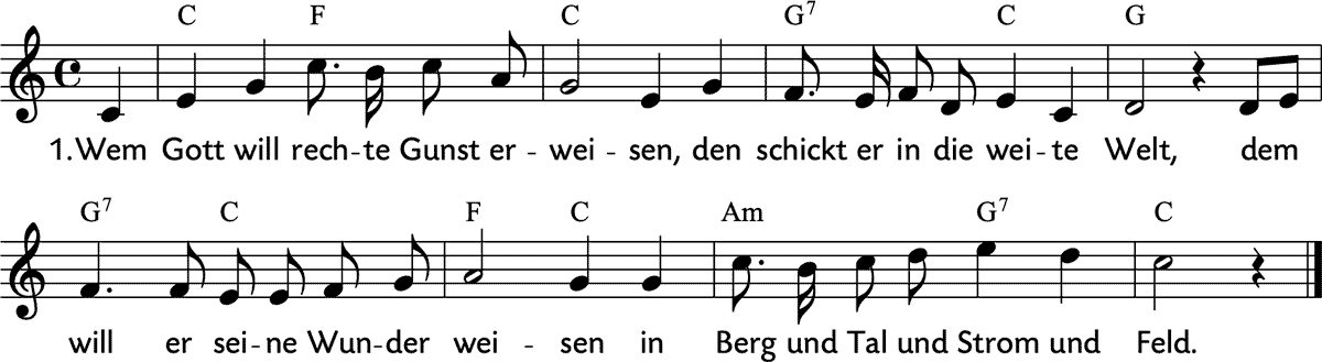 Noten 'Wem Gott will rechte Gunst erweisen'