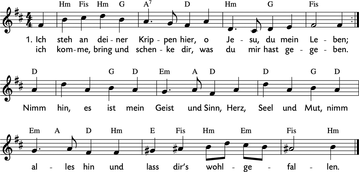 Noten 'Ich steh an deiner Krippen hier'