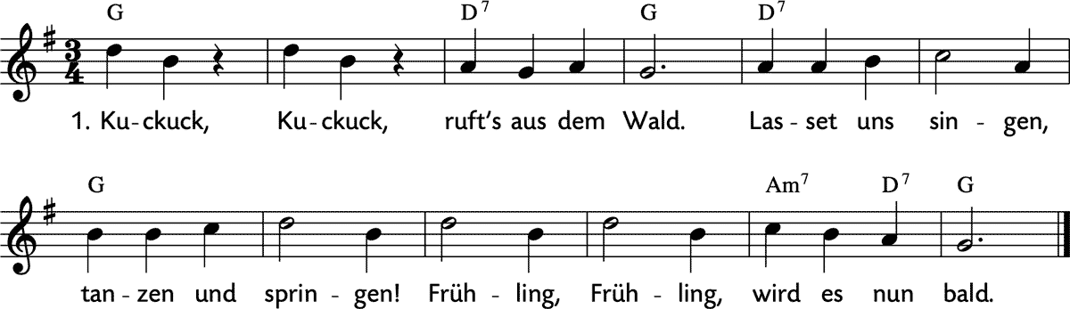 Noten 'Kuckuck, Kuckuck, ruft's aus dem Wald'