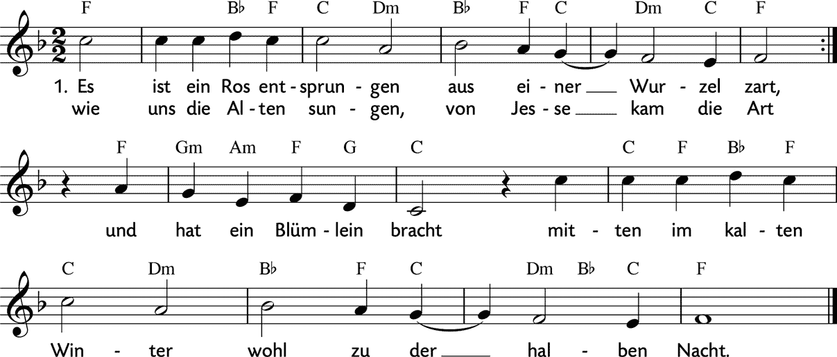 Noten 'Es ist ein Ros entsprungen'