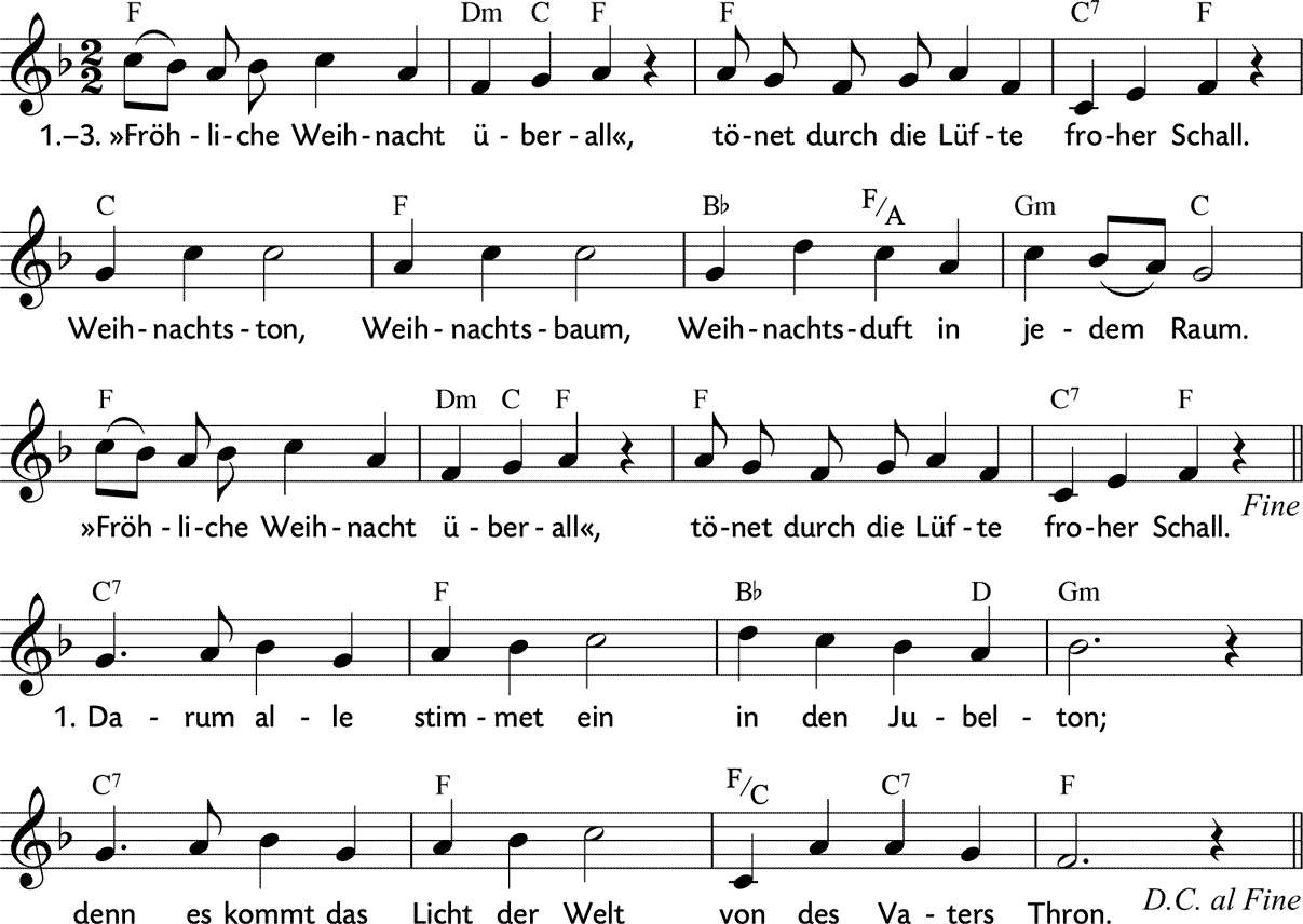 Noten 'Fröhliche Weihnacht überall'