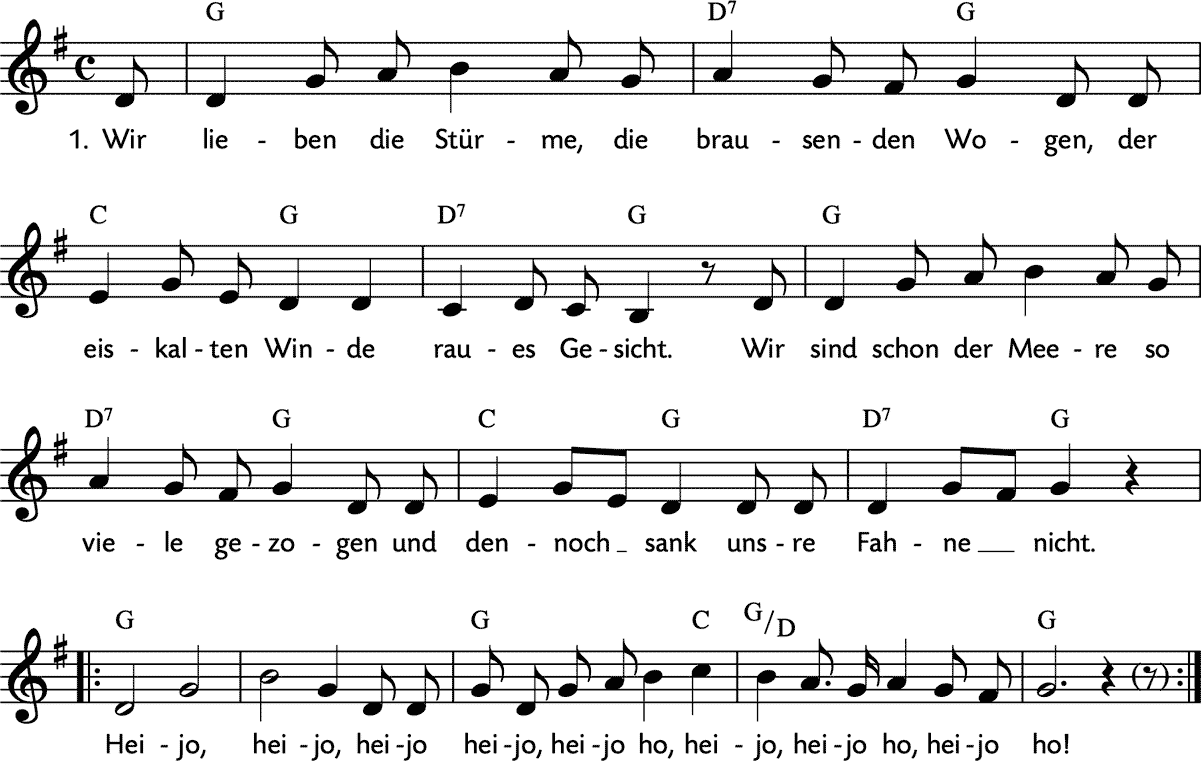 Noten 'Wir lieben die Stürme'
