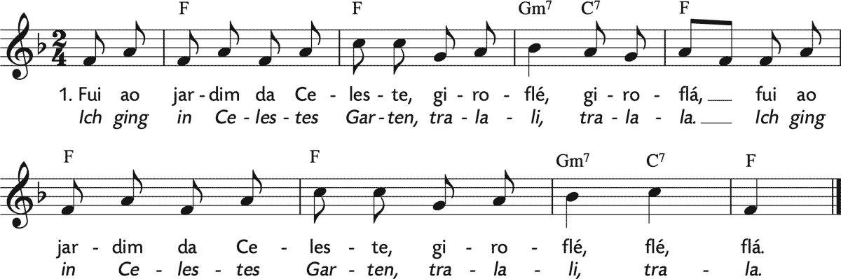 Noten 'Fui ao jardim da Celeste / Celestes Garten'